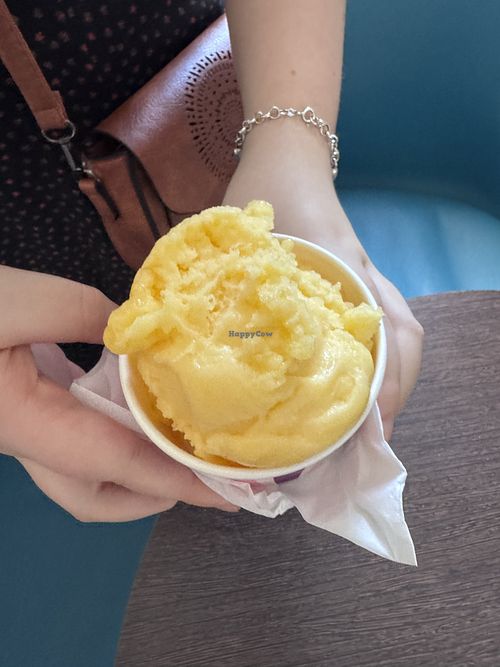 Mango sorbet   at Loopy Scoops in York