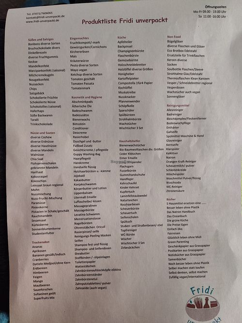  at Fridi unverpackt Tübingen in Tubingen