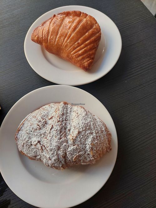 Apple thingy, almond croissant at Foxy's Bake Shop in Riga