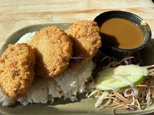 Deep fried pumpkin coated with panko served carrots & potatoes  at Soho in Newcastle Upon Tyne