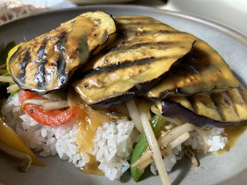 Stir fried aubergine with miso ginger sauce  at Soho in Newcastle Upon Tyne