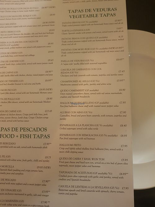 Vegetable Tapas Menu #Veganuary at Gussto Tapas Bar in Durham