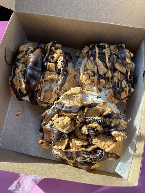 Vegan peanut butter and Oreo donuts   at Once Bitten Donuts in Red Bank