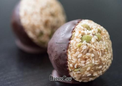 seedy bliss balls at Rawmbas in Nanaimo