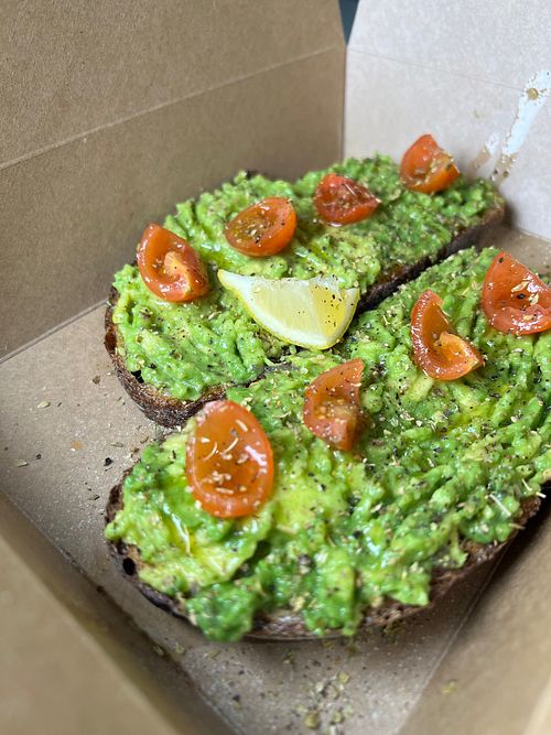 Avocado on sourdough toast at Cafe Glow  in Edinburgh