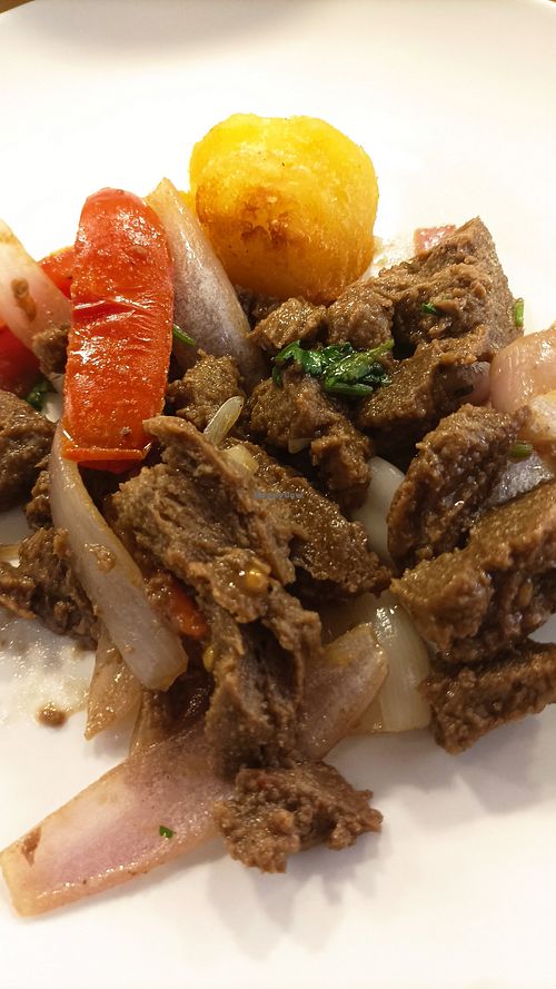Lomo Saltado at ConSuLado Vegano in Lima