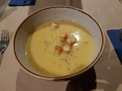Vegetable soup at Hostel and Suites des Arts in Amarante