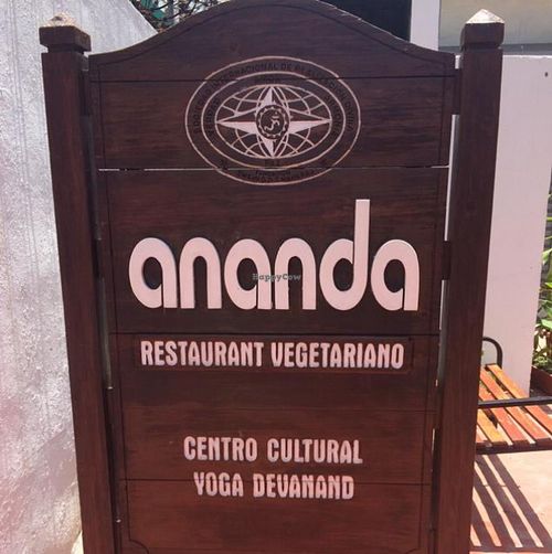 Ananda Resturant Sign at Ananda Restaurante Vegetariano in Santo Domingo