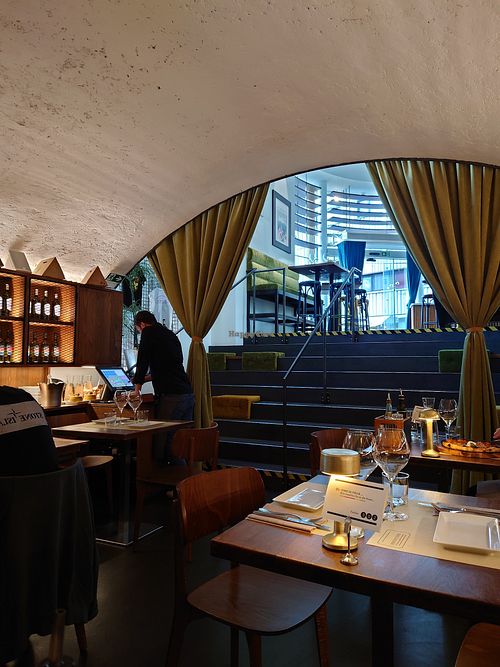 Cellar inside and the entrance at Paninothek in Innsbruck