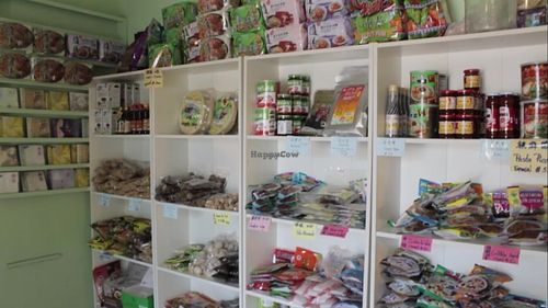 Goodies to buy. at Lotos Restaurante Vegetariano in Santo Domingo