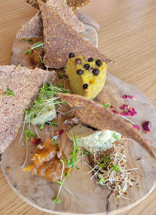 Raw cheese platter & crackers - yummy 😋 at Inward in Tunis