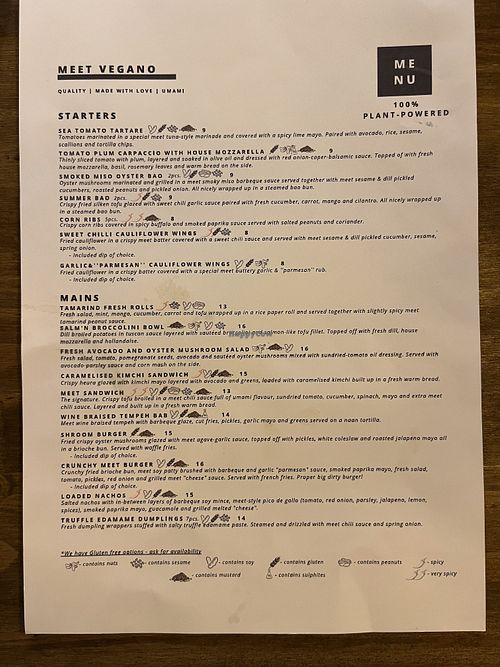 Menu 1  at Meet Vegano in Malaga