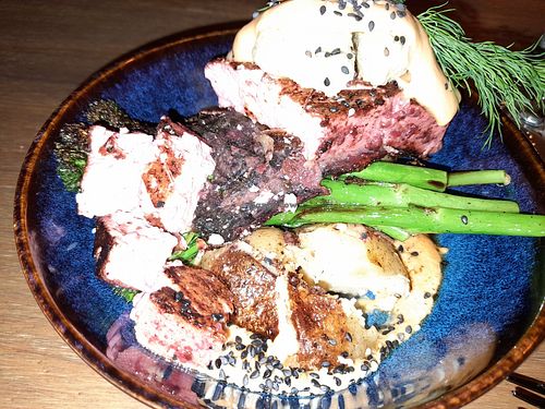 Vegan 'salmon' at Meet Vegano in Malaga