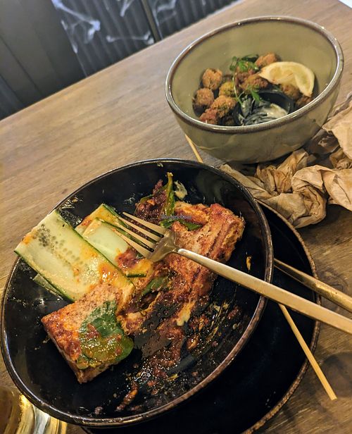 I couldn't be bothered to finish either the deep fried olives or the Meet sandwich at Meet Vegano in Malaga