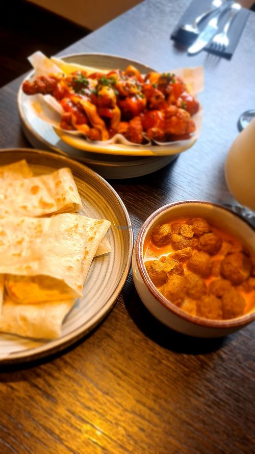 Spicy  soy curry  and Roti at Colombo Street in Nottingham