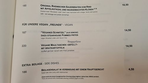 Vegan options at Weinhaus Drosselhof in Ruedesheim Am Rhein