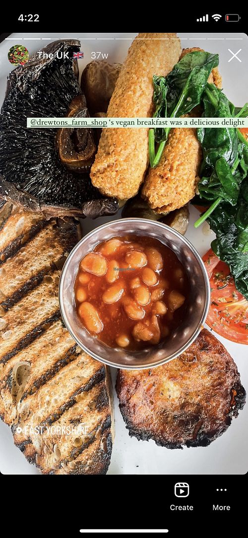 Vegan breakfast   at Drewton's in Brough