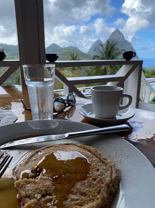 The view from the terrace at Lush Restaurant in Soufriere