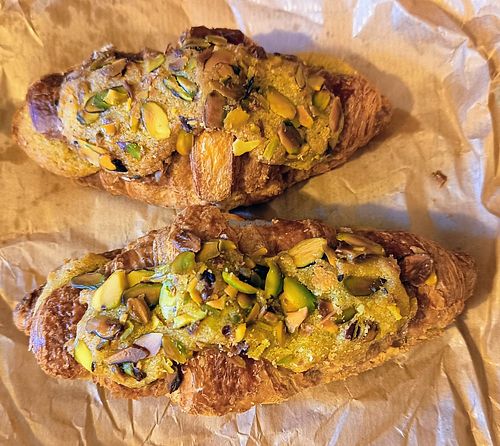 Vegan Pistachio Croissant at GreenNest in Cambridge