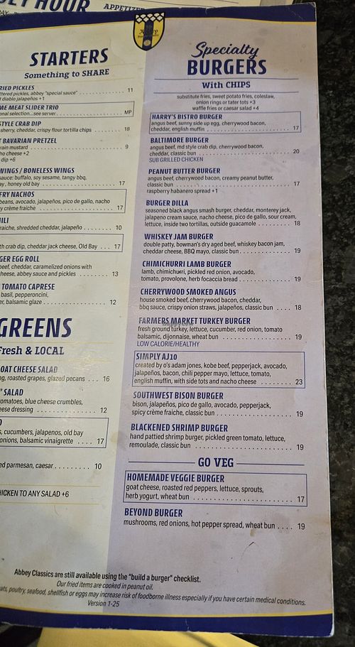  at Abbey Burger in Havre De Grace