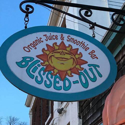 Street sign  at Blissed Out in Vineyard Haven