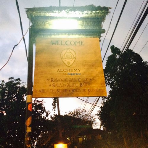 entrance sign at Alchemy in Ubud