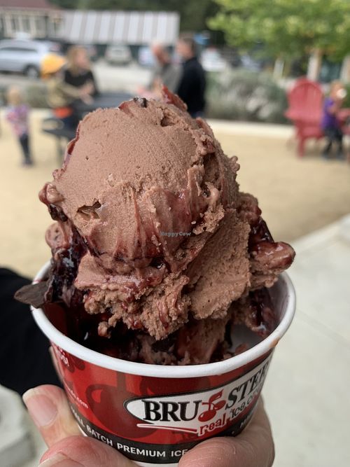 Chocolate raspberry truffle   at Bruster's Real Ice Cream in Aptos