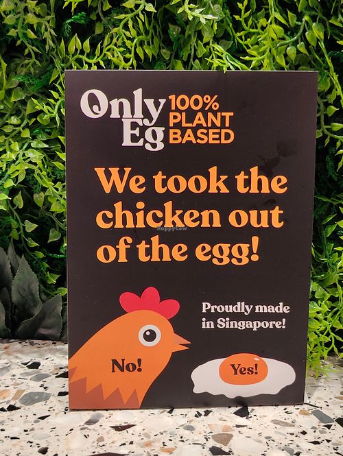 only Eg - 100% plant based egg.   at The Hainan Story 海南寶 -Jln Sultan in Central Singapore
