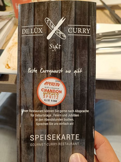 Speisekarte at De Lüx Curry in Celle
