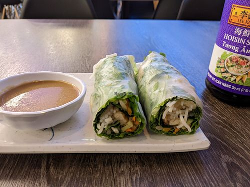 tofu rollz + peanut sauce - hit the spot at Mama's Viet Kitchen in Seattle