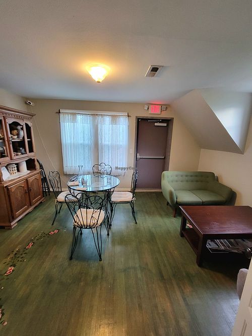 Upstairs at Chandelier Bakery in Vancouver