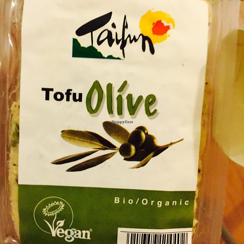 Wonderful olive tofu at Tropical Fruits in Naples