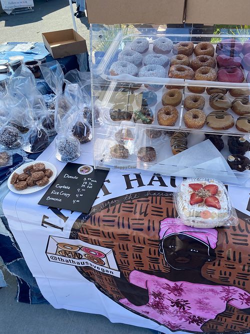 Lovely donut display case (excuse me, I had also purchased a cake from a different vendor and did not have enough hands) at That Hausa Vegan in Richmond