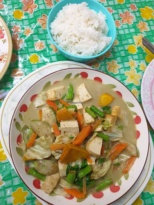 Green Thai curry no fish oil at Jeng Noodle Thai Food & Vegetarian Food  in Bangkok