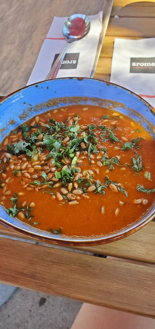 Tomato soup at Aroma Espresso Bar - Avenue Rd in Toronto