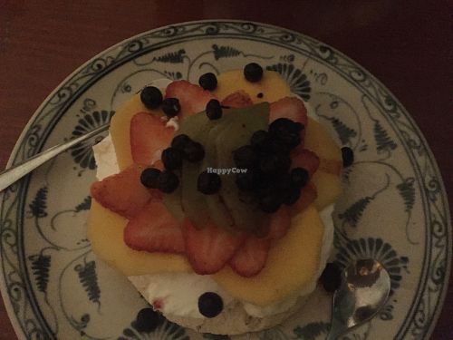 "Vegan" pavlova which was also made with refined sugar (?!) at The Hanoi Social Club in Hanoi