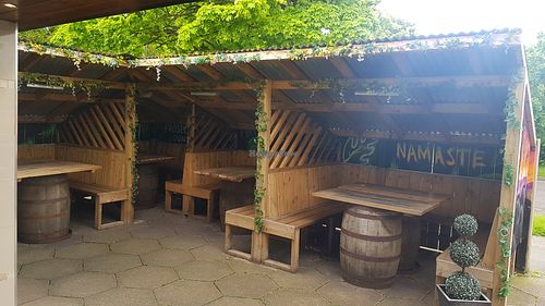Outside seating at Namaste Indian Restaurant & Kings Prosecco Lounge in South Shields