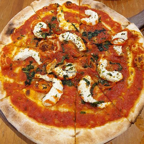 Vegan pizza at Squisito in Central Singapore