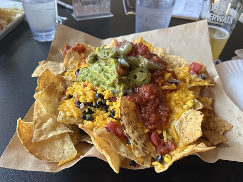 Nachos with vegan cheese  at RiverWalk Brewing Co in Newburyport