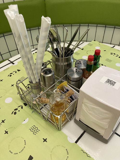 Table settings  at V-Spot Cafe in Chandigarh