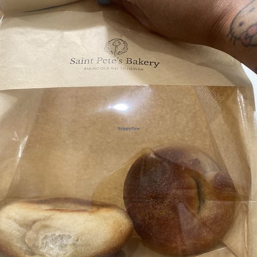 Sough dough bagels - default is vegan friendly for plain but beware of any toppings  at Oakdale Morning Market in Oakdale