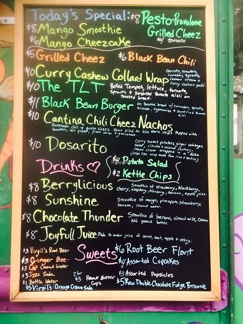 The menu!! at Veggie Love Food Truck in West Palm Beach