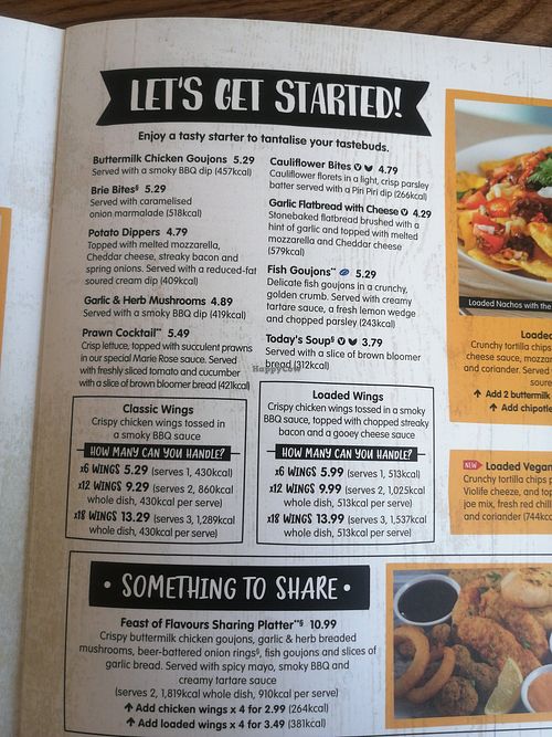 Menu page 1 at Brewers Fayre - Bristol Lewins Mead in Bristol