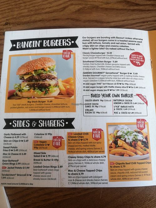 Menu page 2 at Brewers Fayre - Bristol Lewins Mead in Bristol