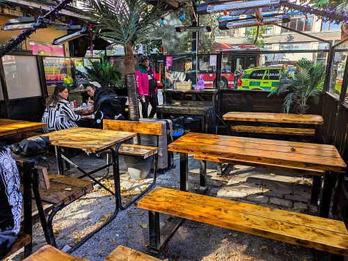 Outdoor seating at Mae Thai Mariatorget at Mae Thai in Stockholm