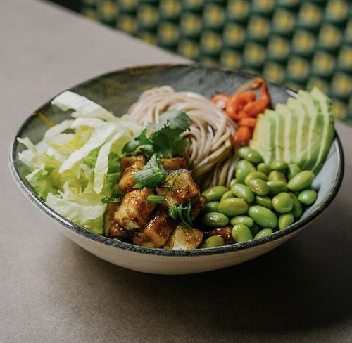 Tofu panko bowl  at 3Hugs Vegan Brunch Bar in Zagreb