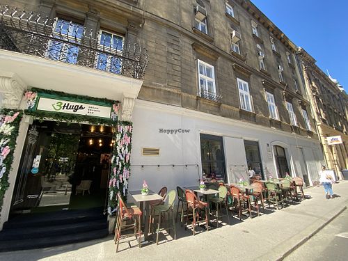 Outside seating  at 3Hugs Vegan Brunch Bar in Zagreb