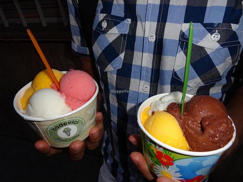 Vegan ice cream at Bodevici Bioconcept - Torrijos in Barcelona