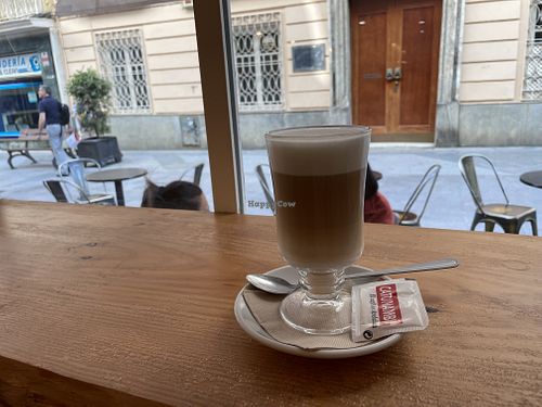 Latte  at La Tertulia in Cadiz