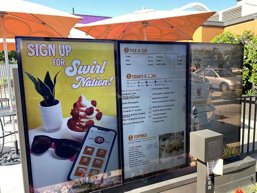 Digital Drive-Thru Menu  at Yogurt Mill in Modesto